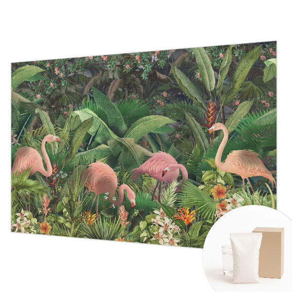 Wallpaper mural for living room Pink flamingos