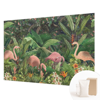 Wallpaper mural for living room Pink flamingos