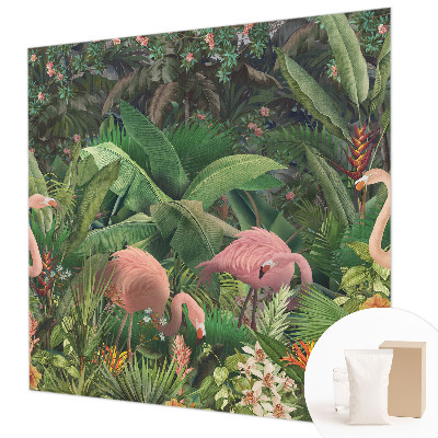 Wallpaper mural for living room Pink flamingos