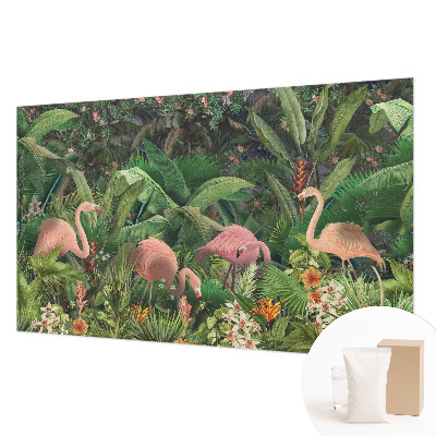 Wallpaper mural for living room Pink flamingos