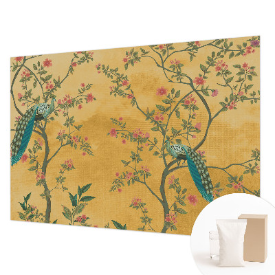 Modern wall mural for bedroom Peacock trees