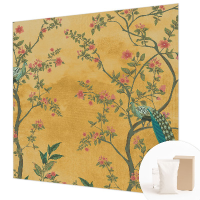 Modern wall mural for bedroom Peacock trees