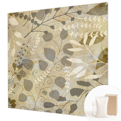 Modern wall mural for living room Twig leaves