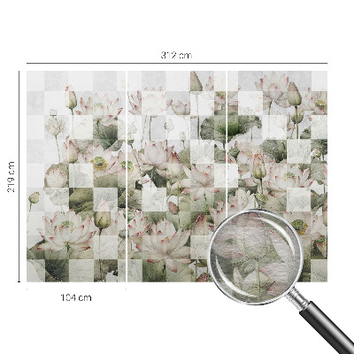 Wallpaper mural for living room Lotus patterns