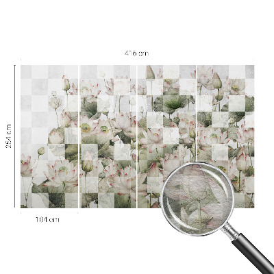 Wallpaper mural for living room Lotus patterns