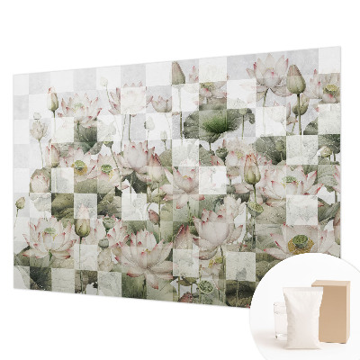 Wallpaper mural for living room Lotus patterns