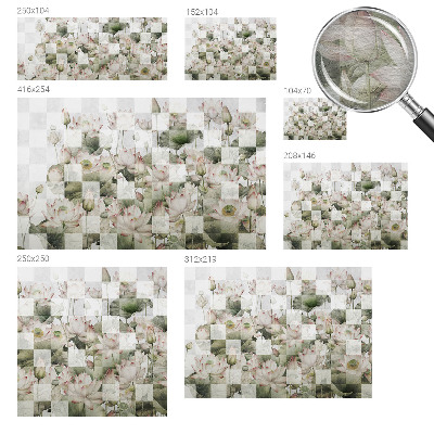 Wallpaper mural for living room Lotus patterns