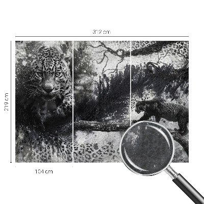 Large wall mural Abstract leopards