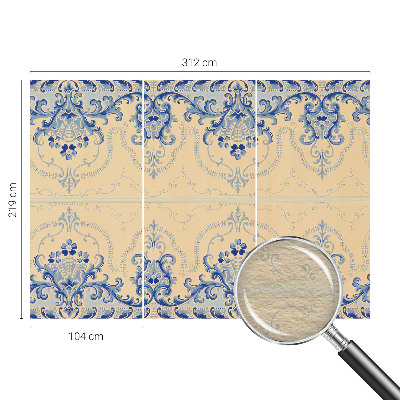 Large wall mural wallpaper Blue ornaments