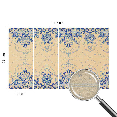 Large wall mural wallpaper Blue ornaments