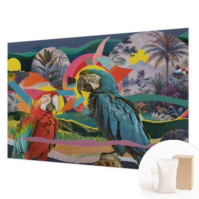 Custom size wall mural Exotic birds