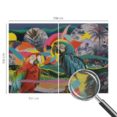 Custom size wall mural Exotic birds