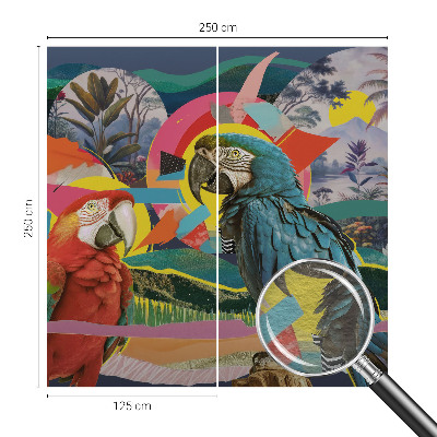 Custom size wall mural Exotic birds