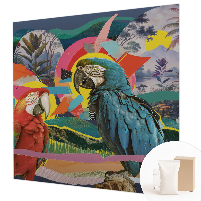 Custom size wall mural Exotic birds