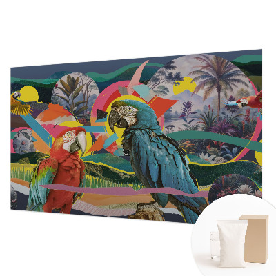 Custom size wall mural Exotic birds