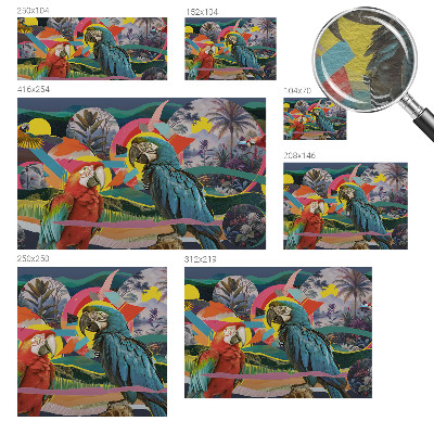 Custom size wall mural Exotic birds