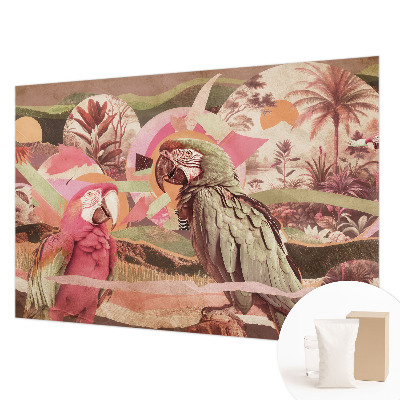 Modern wall mural for living room Tropical birds