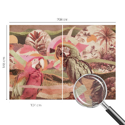 Modern wall mural for living room Tropical birds