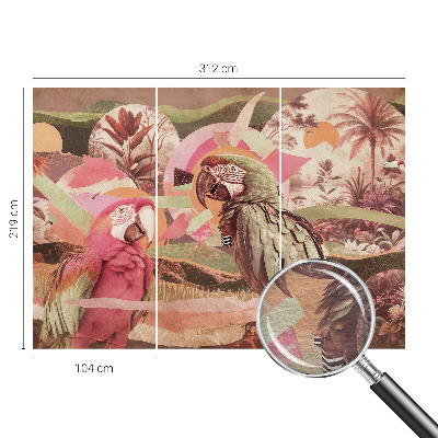 Modern wall mural for living room Tropical birds