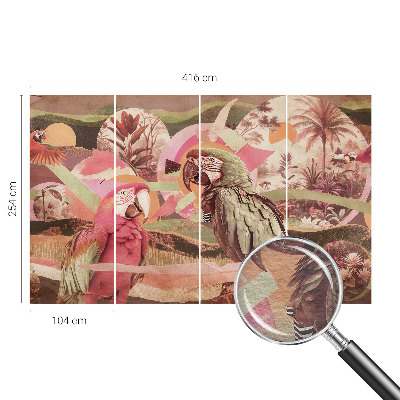 Modern wall mural for living room Tropical birds