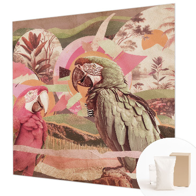 Modern wall mural for living room Tropical birds