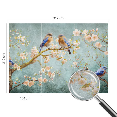 High quality wall mural wallpaper Spring birds