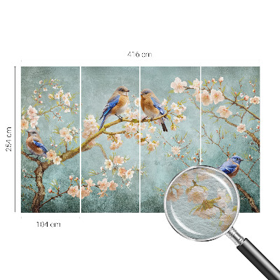 High quality wall mural wallpaper Spring birds