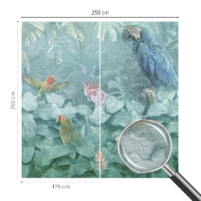 Decorative wall mural for living room Exotic birds