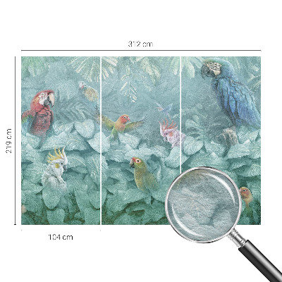 Decorative wall mural for living room Exotic birds