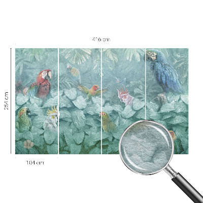 Decorative wall mural for living room Exotic birds