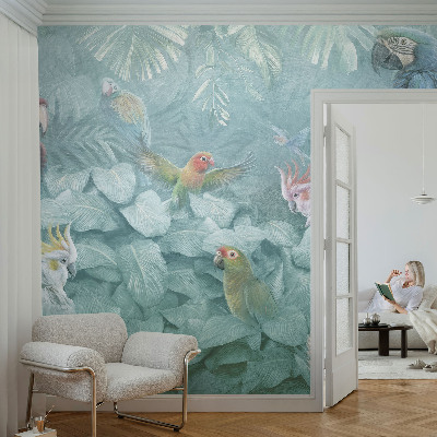 Decorative wall mural for living room Exotic birds