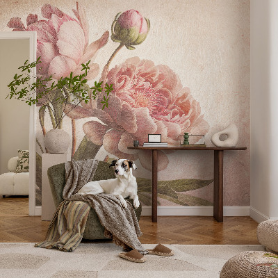 Wall mural for bedroom Delicate peonies