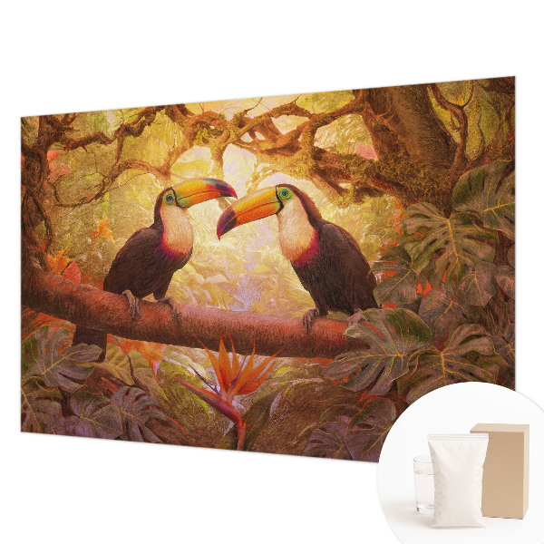 Bedroom wall mural wallpaper Colorful toucans