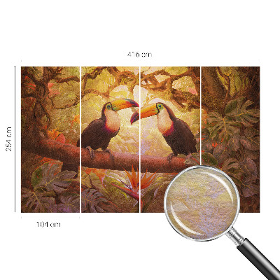 Bedroom wall mural wallpaper Colorful toucans