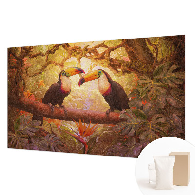 Bedroom wall mural wallpaper Colorful toucans