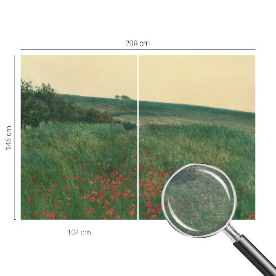 Modern wall mural for bedroom Poppy fields