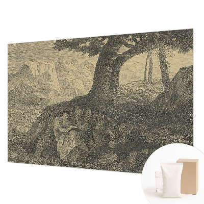 Decorative wall mural for living room Reading character