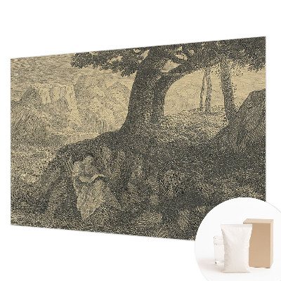Decorative wall mural for living room Reading character