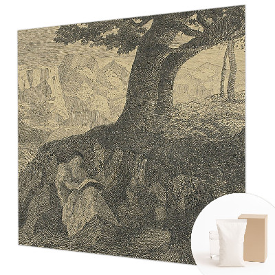 Decorative wall mural for living room Reading character