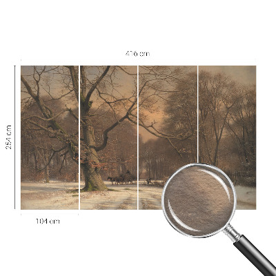 Wallpaper mural for living room Winter landscape