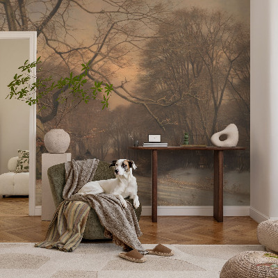 Wallpaper mural for living room Winter landscape