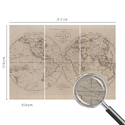 Bedroom wall mural wallpaper Old map