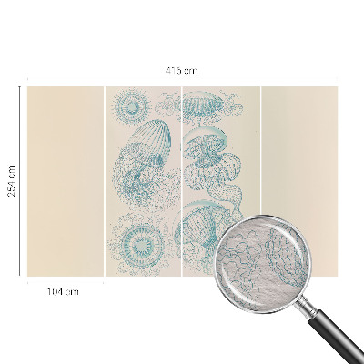 Modern wall mural for living room Sea jellyfish