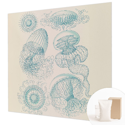 Modern wall mural for living room Sea jellyfish