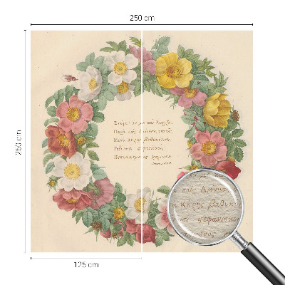Non-woven photo wallpaper Floral wreath