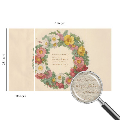 Non-woven photo wallpaper Floral wreath