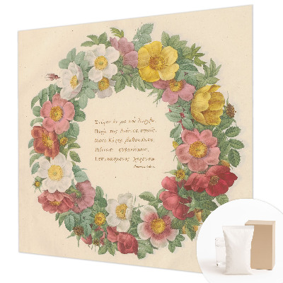 Non-woven photo wallpaper Floral wreath