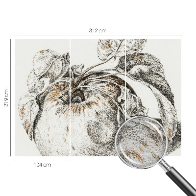 Wall mural for living room Apple leaves