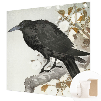 Bedroom wall mural wallpaper Raven in the flowers