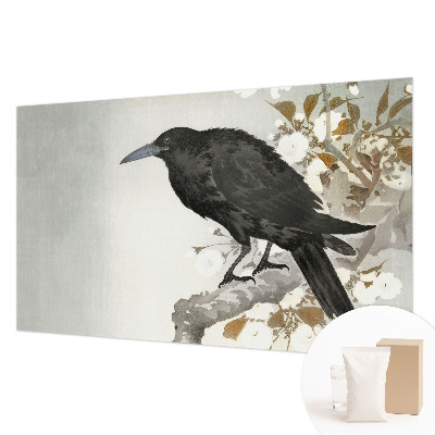 Bedroom wall mural wallpaper Raven in the flowers